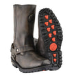 Milwaukee Leather MBL9361 Women's Distressed Brown 11-inch Classic Harness Square Toe Boots