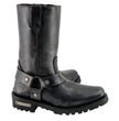 Milwaukee Leather Women's 11-Inch Distressed Grey Classic Harness Square Toe Leather Boots MBL9362