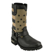 Milwaukee Leather MBL9363 Women’s Stars and Stripes Black with Tan Leather Motorcycle Rider Harness Boots