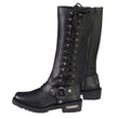 Milwaukee Leather Women's Wide-Width Classic Black Leather 14-Inch Harness Square Toe Tall Motorcycle Boots MBL9365W