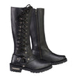 Milwaukee Leather Women's Wide-Width Classic Black Leather 14-Inch Harness Square Toe Tall Motorcycle Boots MBL9365W