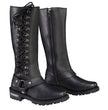 Milwaukee Leather MBL9365 Women's Classic Black Leather 14-Inch Harness Square Toe Tall Motorcycle Boots
