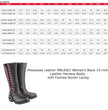 Milwaukee Leather Women's Black 14-inch Leather Harness Motorcycle Boots with Fuchsia Accent Lacing MBL9367