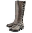 Milwaukee Leather Women's Distressed Brown Leather 14-inch Classic Harness Square Toe Motorcycle Rider Boots MBL9368
