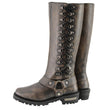 Milwaukee Leather Women's Distressed Brown Leather 14-inch Classic Harness Square Toe Motorcycle Rider Boots MBL9368