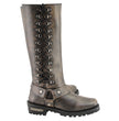 Milwaukee Leather Women's Distressed Brown Leather 14-inch Classic Harness Square Toe Motorcycle Rider Boots MBL9368