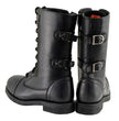 Milwaukee Leather Women's Graze Black Leather Lace-Up Motorcycle Boots with Zipper Pocket MBL9369