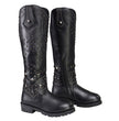 Milwaukee Leather MBL9371 Women's Black 18-Inch Leather Studded and Riveted Western Style Motorcycle Boots