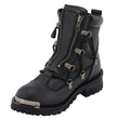 Milwaukee Leather MBL9375 Women's Premium Black Leather Diamond 6-Inch Twin Zipper Lock Motorccycle Riding Boots