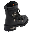 Milwaukee Leather MBL9375 Women's Premium Black Leather Diamond 6-Inch Twin Zipper Lock Motorccycle Riding Boots
