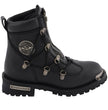 Milwaukee Leather MBL9375 Women's Premium Black Leather Diamond 6-Inch Twin Zipper Lock Motorccycle Riding Boots