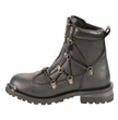Milwaukee Leather MBL9375 Women's Premium Black Leather Diamond 6-Inch Twin Zipper Lock Motorccycle Riding Boots
