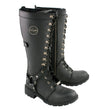 Milwaukee Leather MBL9380 Women's Black 'Jane' 15-inch Leather Combat Style Harness Motorcycle Boots