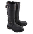 Milwaukee Leather MBL9385 Women's Black Leather 15-Inch Calf Laced Motorcycle Riding Boots with Side Zipper