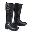 Milwaukee Leather MBL9395 Women's Black Leather 17-Inch Side Strap Riding Motorcycle Boots with Side Zipper