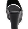 Milwaukee Leather MBL9407 Women's Black Open Toe Fashion Casual Wedge Sandals with Studs