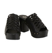 Milwaukee Leather MBL9410 Women's Black Open Toe Fashion Casual Platform Wedges with Studs