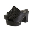 Milwaukee Leather MBL9410 Women's Black Open Toe Fashion Casual Platform Wedges with Studs