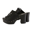 Milwaukee Leather MBL9410 Women's Black Open Toe Fashion Casual Platform Wedges with Studs