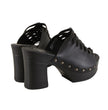 Milwaukee Leather MBL9410 Women's Black Open Toe Fashion Casual Platform Wedges with Studs