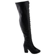 Milwaukee Leather MBL9421 Women's Black Lace-Up Knee-High Fashion Casual Boots with Open Toe