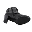 Milwaukee Leather MBL9431 Women's Black Lace-Up Fashion Boots with Block Heel and Buckle Strap