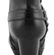 Milwaukee Leather MBL9432 Women's Black Harness Ankle Fashion Boots with Block Heel
