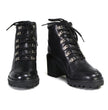 Milwaukee Leather Women's Devine Black Leather Lace to Toe Boots with Platform Heel MBL9439