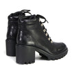 Milwaukee Leather Women's Devine Black Leather Lace to Toe Boots with Platform Heel MBL9439