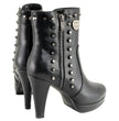 Milwaukee Leather MBL9440 Women's Black Spiked Fashion Boots w/ Side Zippers