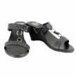 Milwaukee Leather MBL9450 Women's Black Studded Double Strap Fashion Casual Wedge Sandals