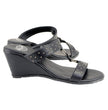 Milwaukee Leather MBL9450 Women's Black Studded Double Strap Fashion Casual Wedge Sandals