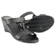 Milwaukee Leather MBL9450 Women's Black Studded Double Strap Fashion Casual Wedge Sandals