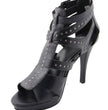 Milwaukee Leather MBL9452 Women's Black Stiletto Heeled Fashion Casual Sandals w/ Studded Ankle Straps