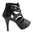 Milwaukee Leather MBL9452 Women's Black Stiletto Heeled Fashion Casual Sandals w/ Studded Ankle Straps