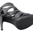 Milwaukee Leather MBL9452 Women's Black Stiletto Heeled Fashion Casual Sandals w/ Studded Ankle Straps