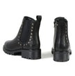 Milwaukee Leather MBL9457 Women's Premium Black Leather Fashion Ankle Booties with Rivets