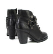 Milwaukee Leather MBL9458 Women's Premium Black Leather Fashion Casual Boots with Classic Harness Ring