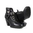 Milwaukee Leather MBL9458 Women's Premium Black Leather Fashion Casual Boots with Classic Harness Ring