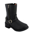 Milwaukee Leather MBL9475 Women's Classic Black Engineer Style Fashion Motorcycle Riding Boots w/ Side Zipper
