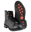 Milwaukee Leather Men's Black Leather Lace-Up Motorcycle Rider Boots with Side Zipper MBM100