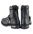 Milwaukee Leather MBM101W Men's Black Leather Wide-Width Lace-Up Engineer Motorcycle Boots w/ Side Zipper Entry