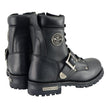 Milwaukee Leather MBM101W Men's Black Leather Wide-Width Lace-Up Engineer Motorcycle Boots w/ Side Zipper Entry