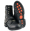 Milwaukee Leather MBM101W Men's Black Leather Wide-Width Lace-Up Engineer Motorcycle Boots w/ Side Zipper Entry