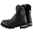 Milwaukee Leather MBM102 Men's Black Smooth Double Sided Zipper Entry Motorcycle Leather Boots