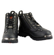Milwaukee Leather MBM103 Men's Black Leather Lace-Up Motorcycle Boots w/ Dual Side Zipper Entry