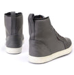 Milwaukee Leather MBM9003WP Men's Grey Leather and Canvas Reinforced Street Riding Waterproof Shoes with Ankle Support