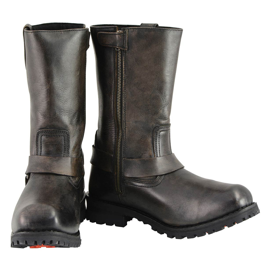 Milwaukee Leather Men's Classic Harness Square Toe Motorcycle Boots