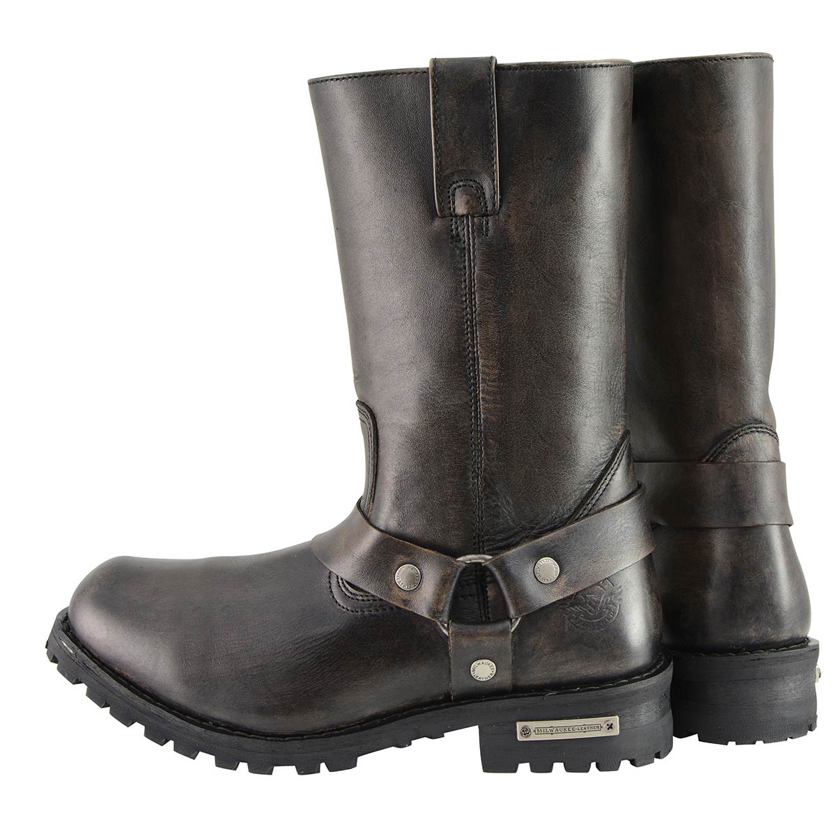 Milwaukee Leather Men's Classic Harness Square Toe Motorcycle Boots