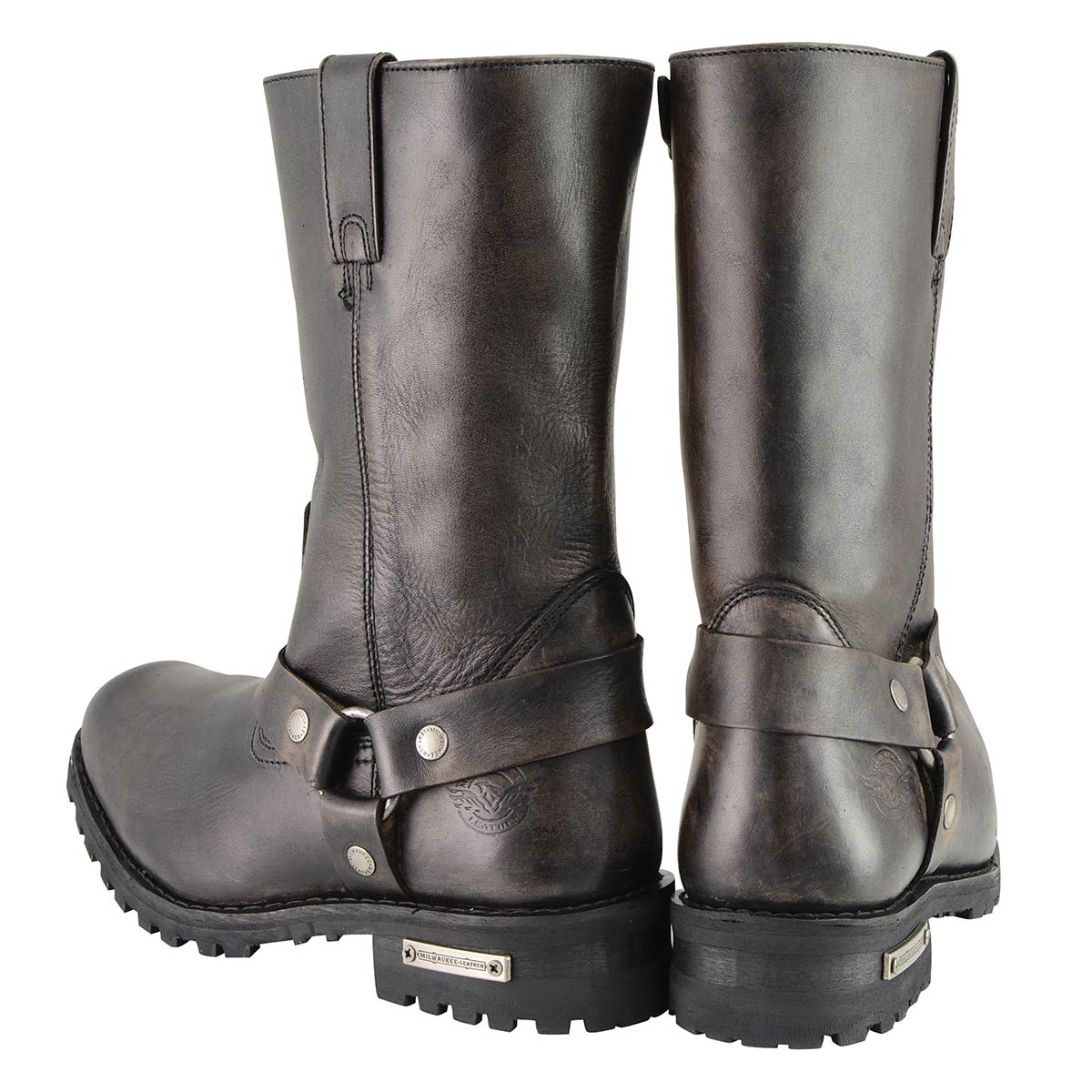 Milwaukee Leather Men's Classic Harness Square Toe Motorcycle Boots